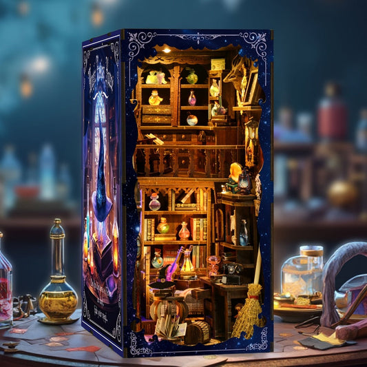 Magic House Book Nook Kit with LED Light for DIY Bookshelf Display