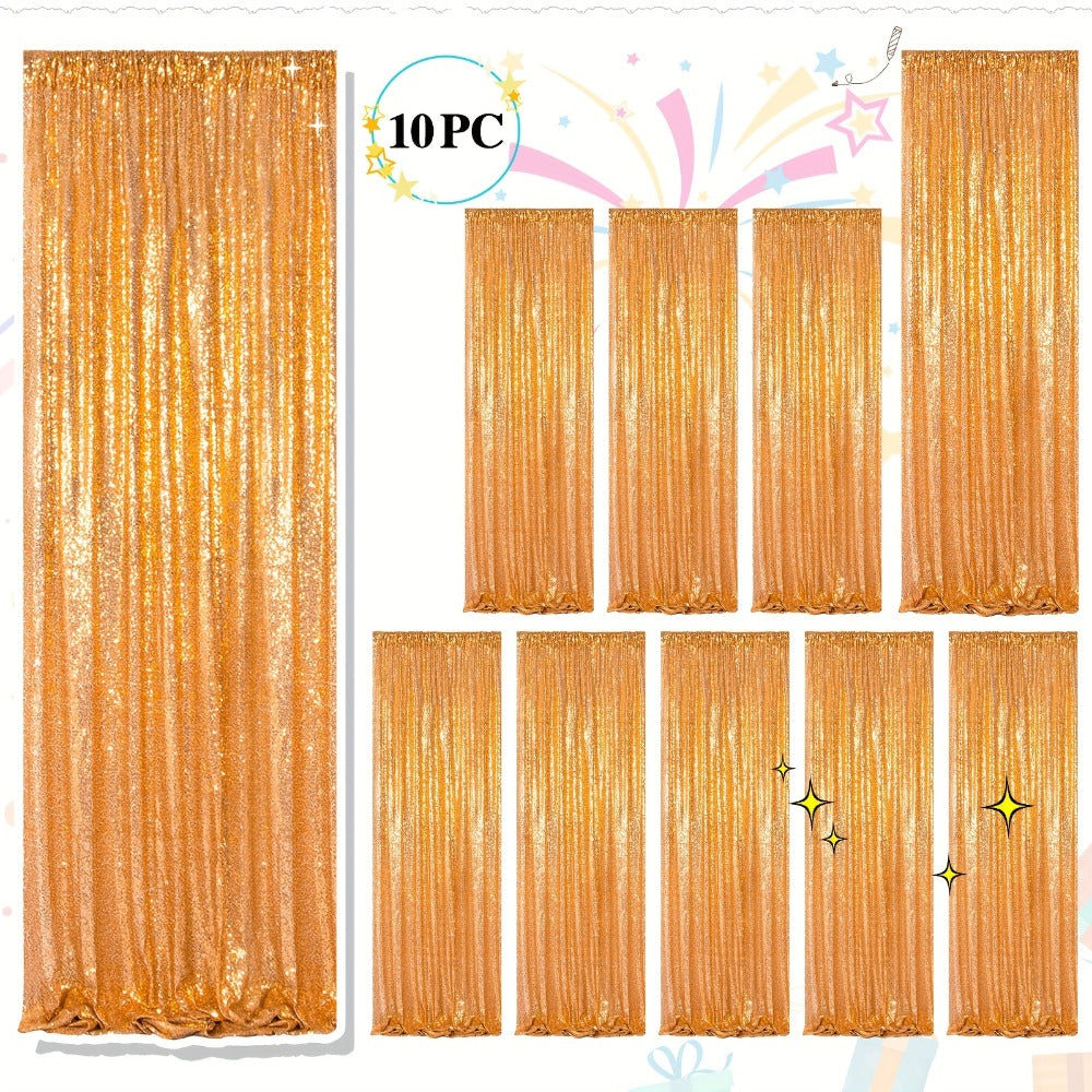 Sequin Backdrop Curtains 2FTx8FT Glitter Photography Background Panels for Party Wedding Birthday Stage Decoration Gold Yellow Shimmer Curtain Set 4 6 10 Panels Available
