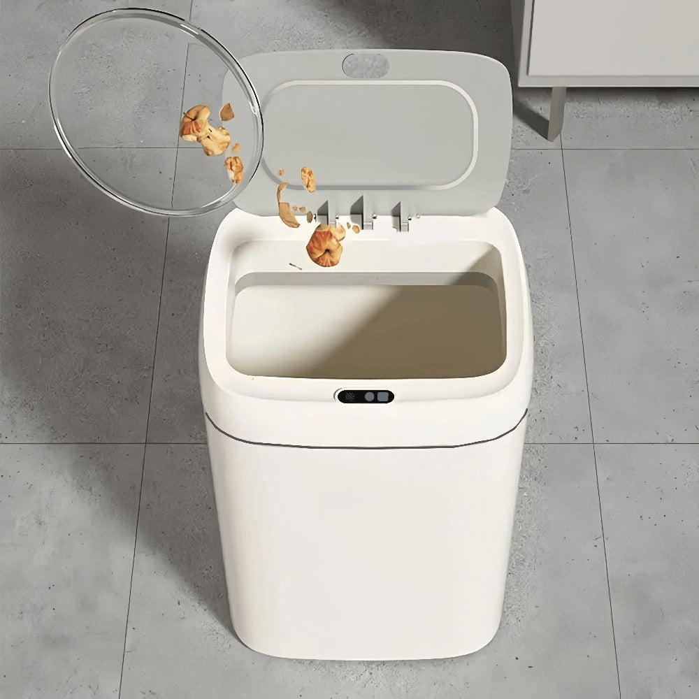 Motion Sensor Trash Can Silent Slow-Close Lid – Touchless Infrared Auto Open, Touchpad Control, Battery Operated | 2.91 Gal Mini & 4.49 Gal | Home Office Kitchen Bathroom Bedroom