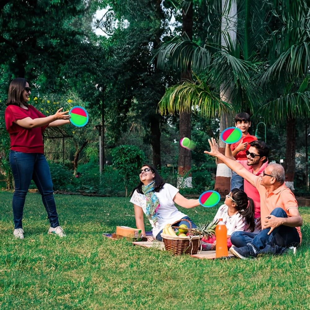 Sticky Ball Toss Game Set for Kids & Adults, Outdoor Target Game in 2-Ball or 4-Ball Sets