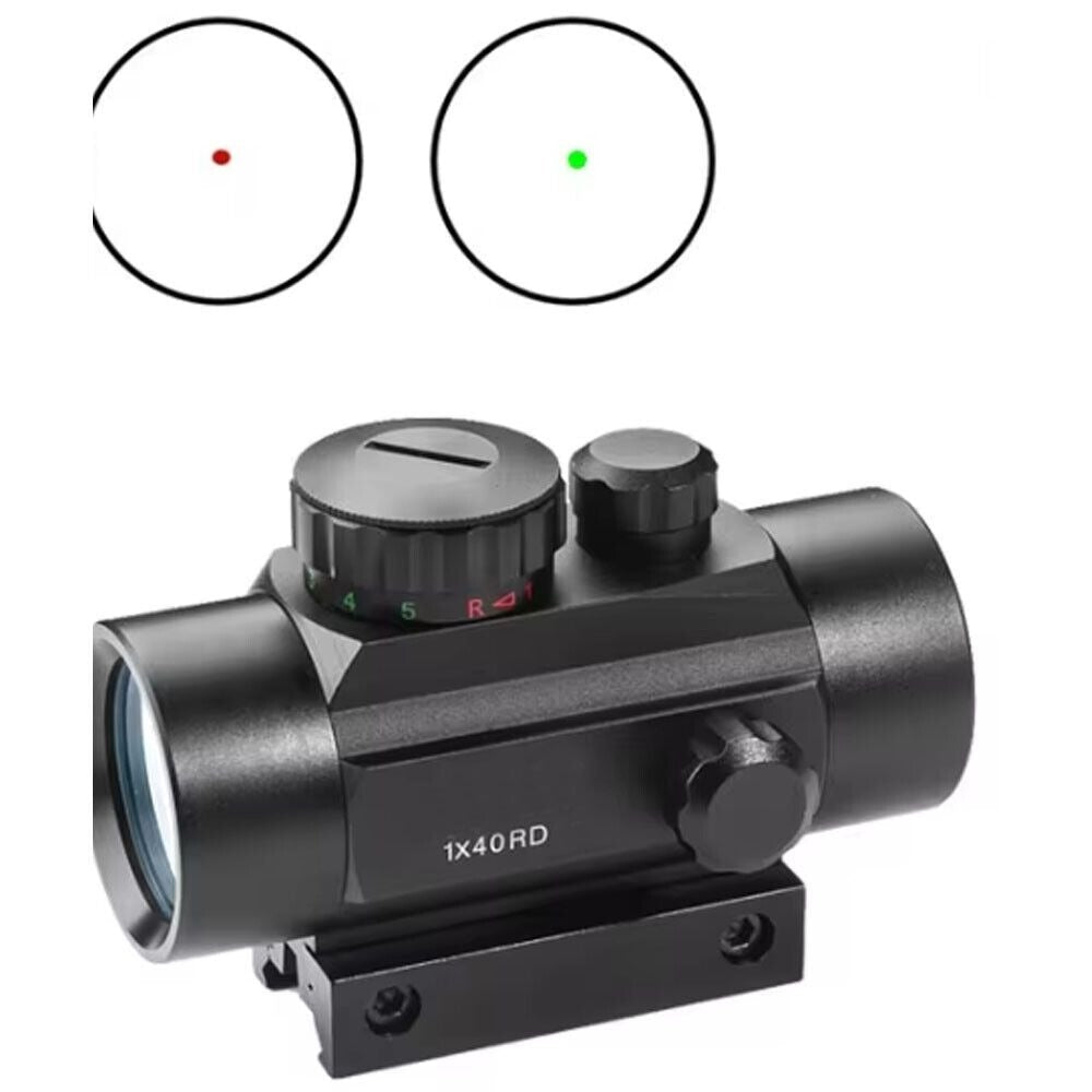 Red Green Dot Sight Scope 1x40 Picatinny Rail Mount 2 MOA Reticle for Rifles Shotguns Airsoft Hunting Shooting Optics Accessory