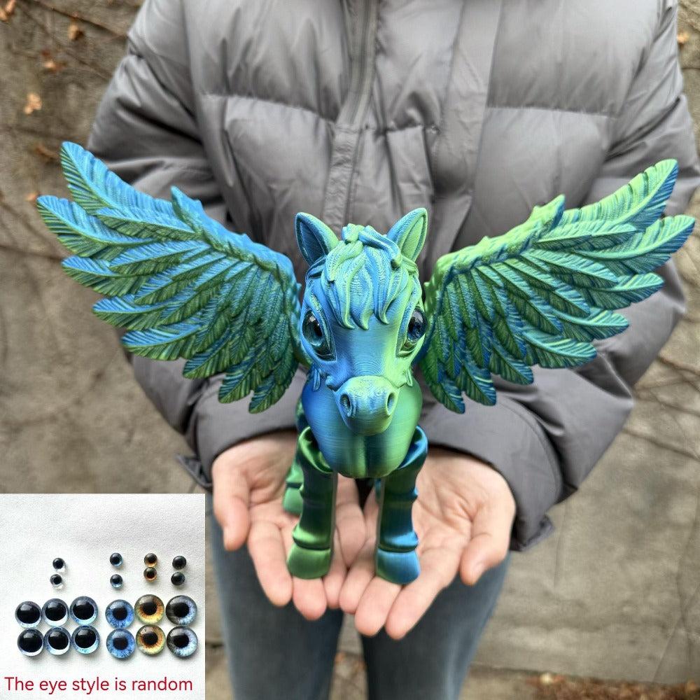 Pegasus Flying Horse Figurine Articulated 3D Printed – Large Poseable Mythology Fantasy Sculpture 10 Color Styles, Movable Joints Desk Decor Unique Gift for Kids Adults Horse Lovers
