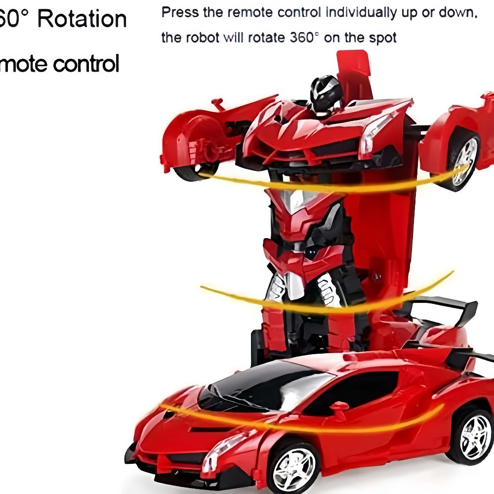 Transforming RC Robot Car, 2.4GHz One-Button Stunt Toy