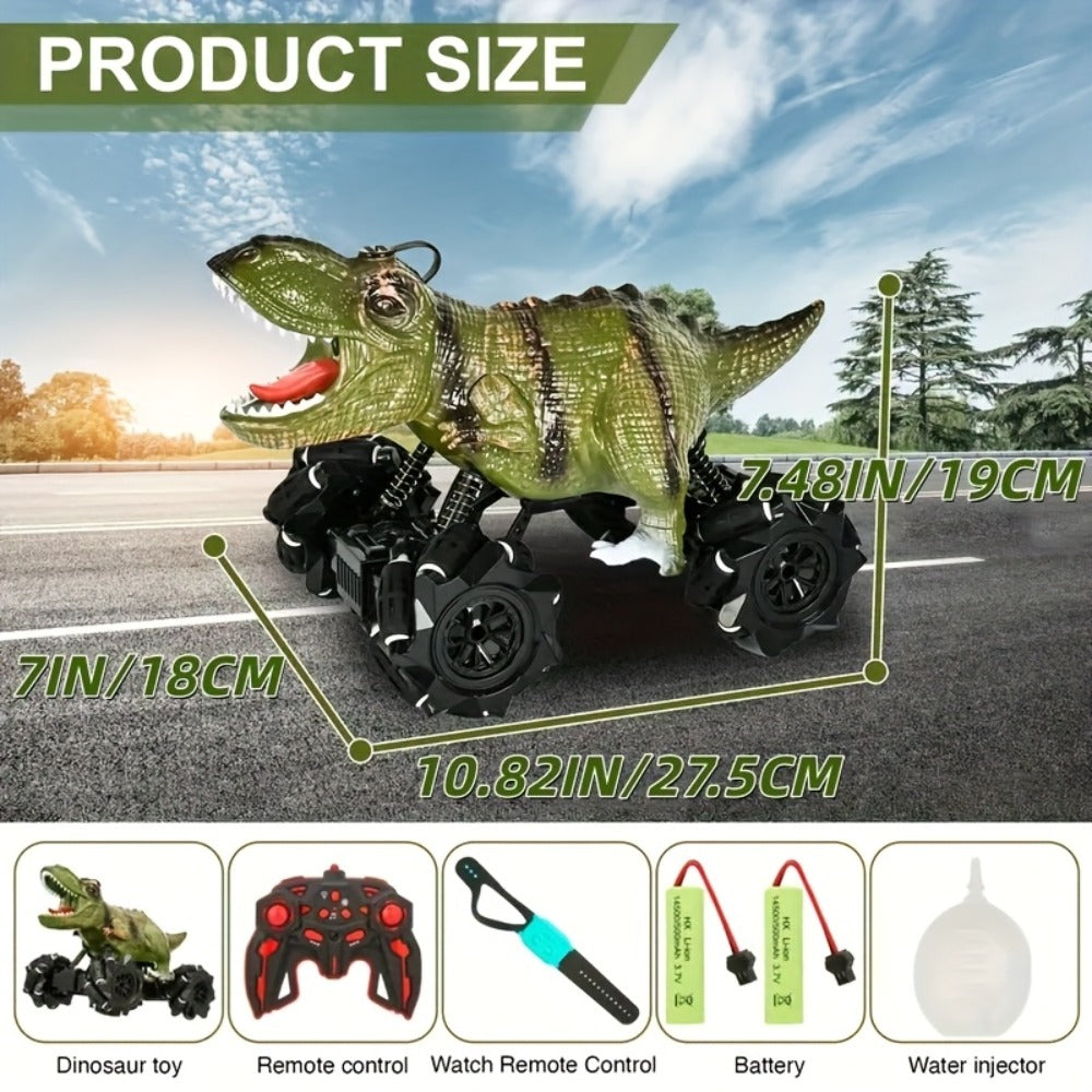 Dinosaur RC Monster Truck with Side Drift, Lights and Sound