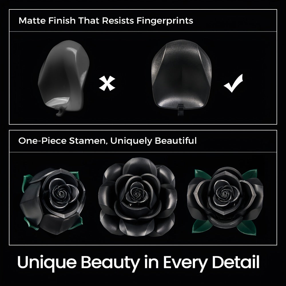 Black Rose Building Block Set, 152-Piece Gothic Flower Model