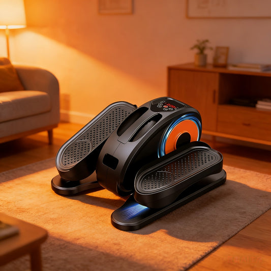 Electric Under Desk Elliptical, 12-Speed Seated Pedal Exerciser with Remote, Orange