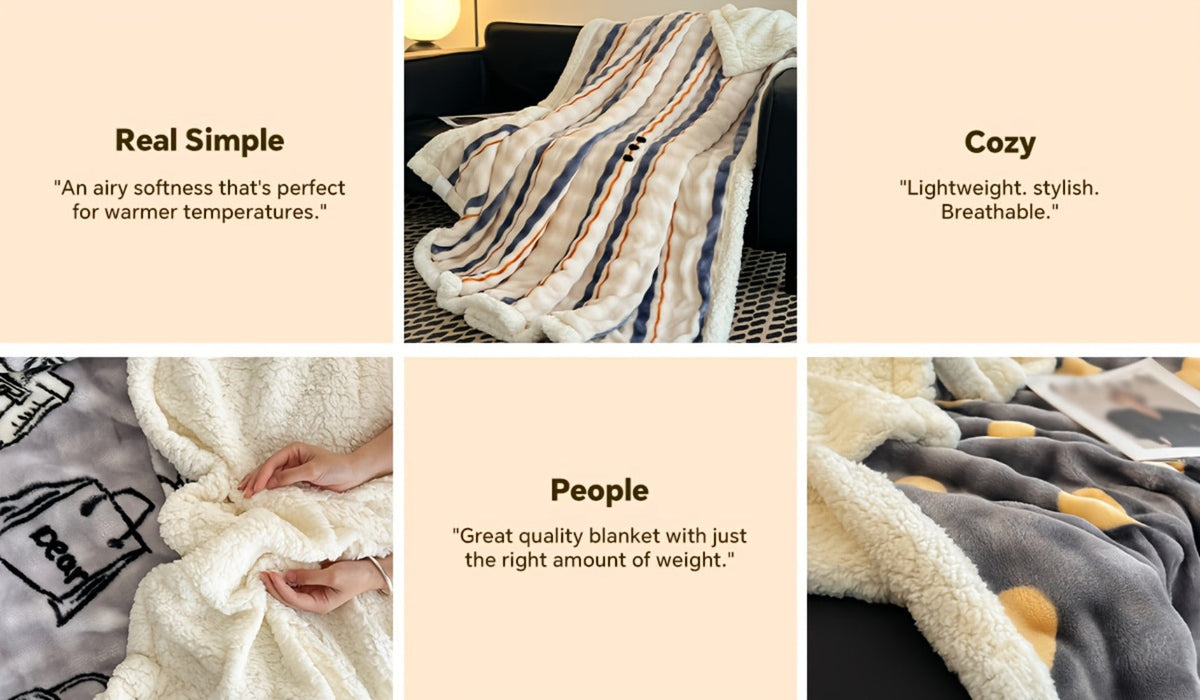 400-450gsm Heavyweight Flannel Blanket – Thick Warm Woven Throw for Bed, Sofa & Bedroom, Machine Washable, 16 Patterns, 4 Sizes
