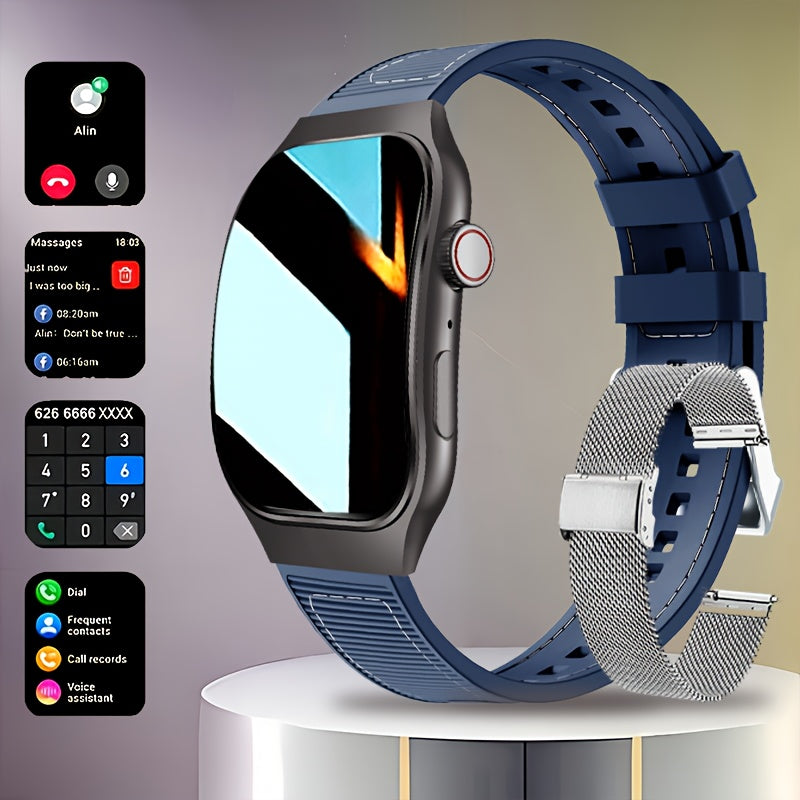 Curved Screen Smartwatch 1.96" HD 360° Panoramic Display, Bluetooth 5.2 Wireless Calling, Heart Rate Sleep Fitness Tracker, Rechargeable Battery, Outdoor Sports Fashion Watch for Men & Women