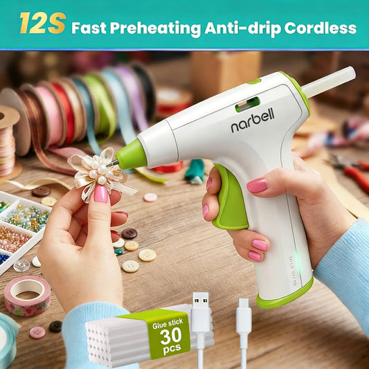 Cordless Hot Glue Gun, USB Rechargeable with Gray, Purple, Pink and Two-Pack Options