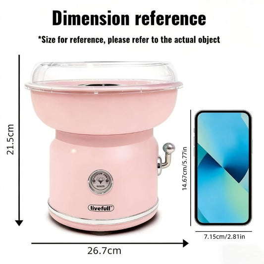 Cotton Candy Machine, Pink Tabletop Maker with Colored Sugar & Rolling Sticks