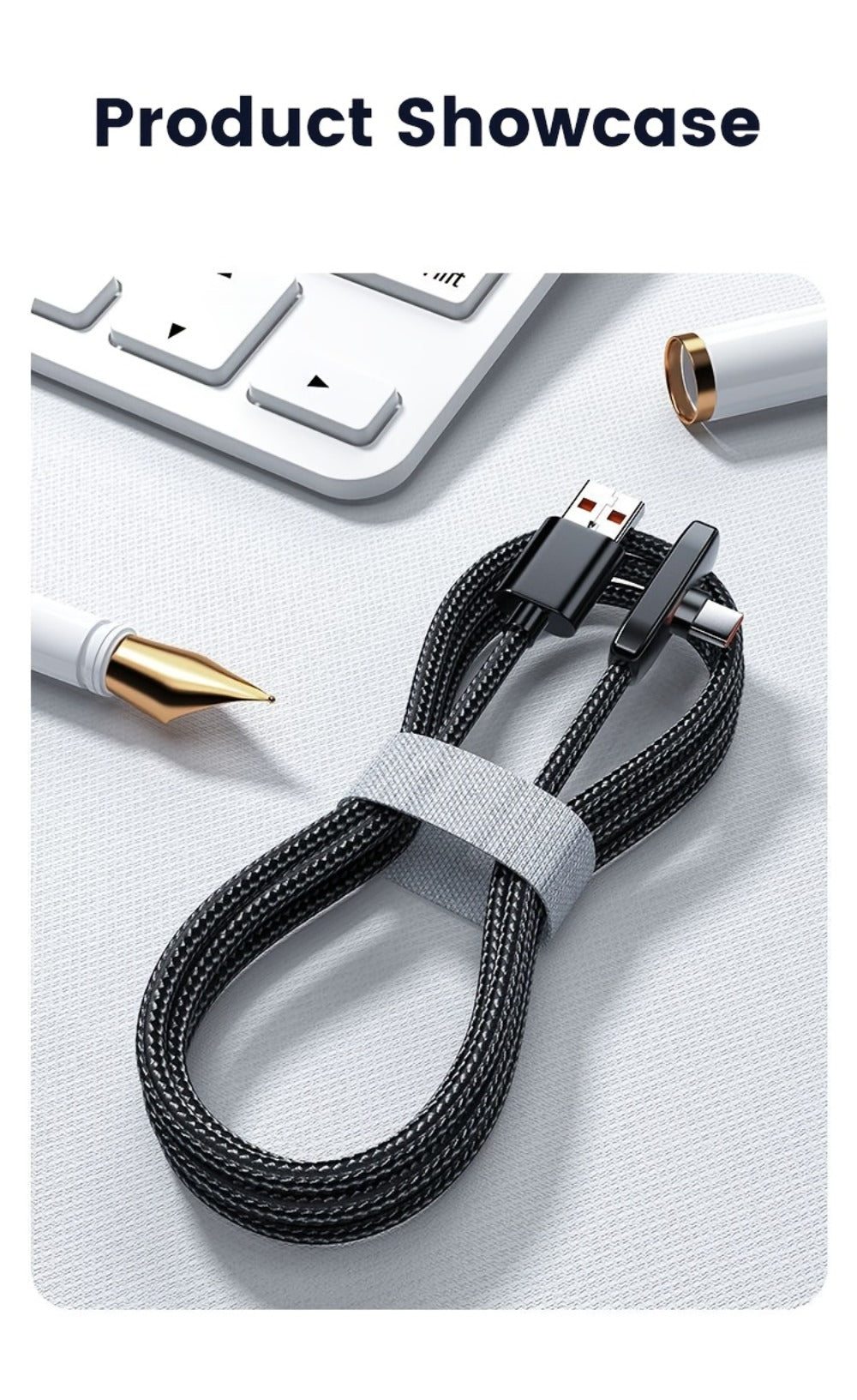 Right Angle 90 Degree USB-C to USB-C Cable 100W PD Fast Charging – Elbow Type-C Charger Cord Oxygen-Free Copper for iPhone 16 15 Samsung Galaxy MacBook Android Laptop | Data Sync Right Angle Charger