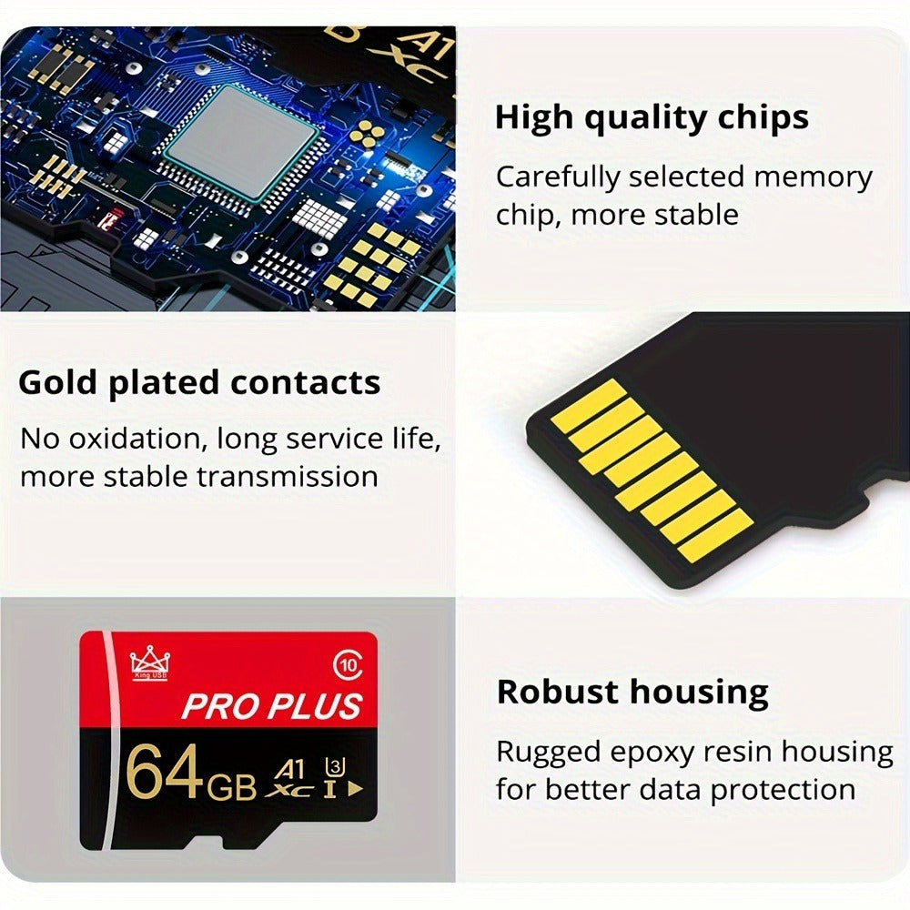 3-Pack Micro SD Card with Adapter 64MB 128MB 256MB 512MB – Class 10 U3 A1 TF Flash Memory Cards for Camera, Phone, Tablet, Car Audio, Game Console, Dashcam & Security Camera