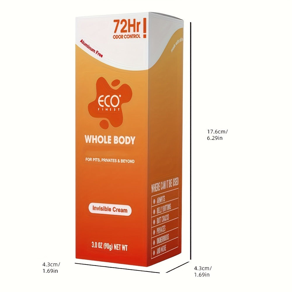 Natural Deodorant Cream 72-Hour Odor Protection – Aluminum-Free Body Deodorant with Lavender & Orange Scent | Long-Lasting Skin-Safe Formula for Women & Men | Sensitive Skin Friendly Cream Tube Deodorant