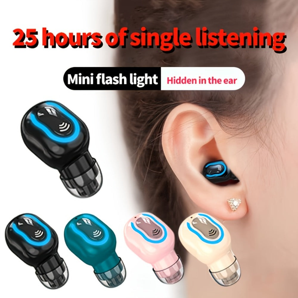 Mini Invisible Wireless Earphone Long Standby Condenser Microphone In-Ear Sport Headset for Running Gym Cycling Exercise iOS Android Black Green Beige Pink