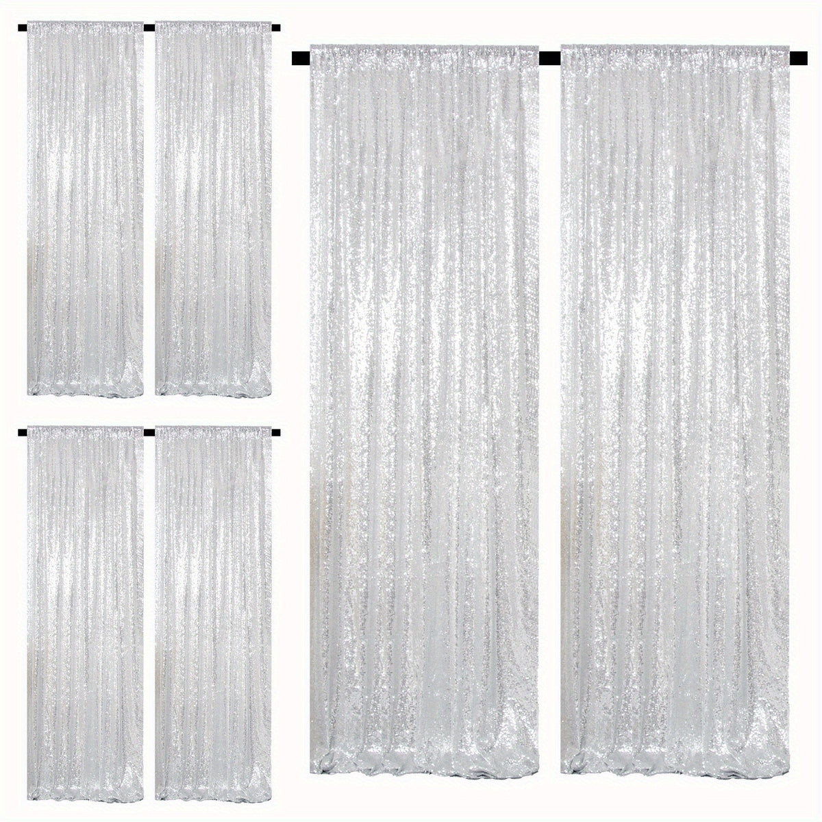 Sequin Backdrop Curtains 2FTx8FT Glitter Photography Background Panels for Party Wedding Birthday Stage Decoration Gold Yellow Shimmer Curtain Set 4 6 10 Panels Available