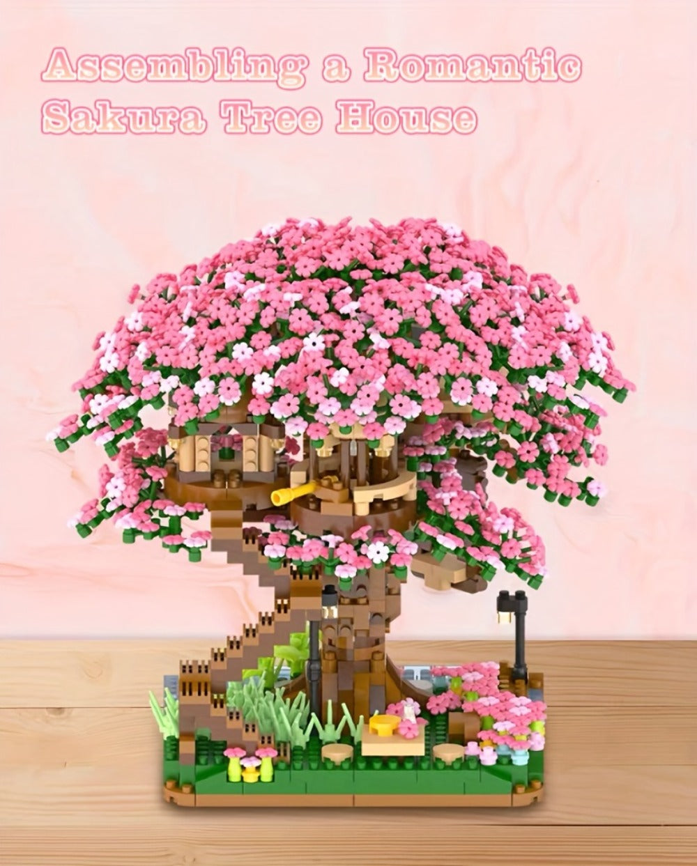 Sakura Cherry Blossom Tree House Mini Building Block Set