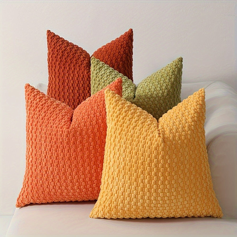 Boho Throw Pillow Covers 4 Pack Velvet Woven Cushion Covers Double-Sided Decorative Pillowcases for Sofa Couch Bed Chair 20x20 Inch Machine Washable