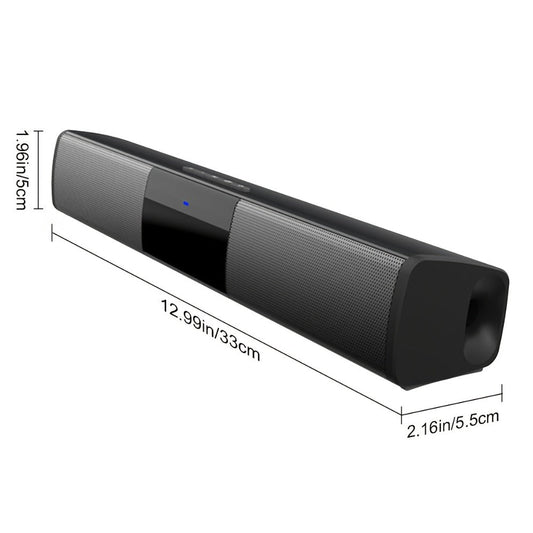 TV Soundbar with Bluetooth TWS, 13-Inch Design, AUX, USB, TF & FM Radio