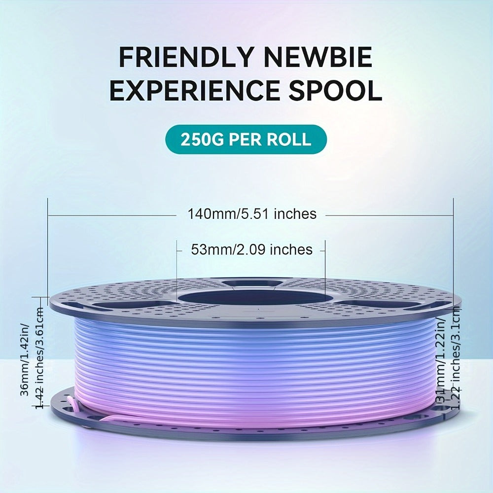 SUNLU Rainbow PLA Filament Bundle 4 Rolls 1.75mm 4x250g Fast Color Change Every 8 Meters Rainbow 01 02 03 04 Neatly Wound Vivid Multicolor Gradient FDM 3D Printer Filament