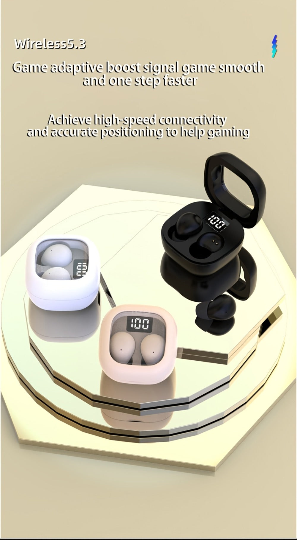 Mini Wireless Earbuds with Charging Case, Ultra-Long Battery Life, Universal Phone Control, Compact True Wireless Earphones Compatible with iOS & Android, Lightweight In-Ear Headphones for Music Calls Travel Work
