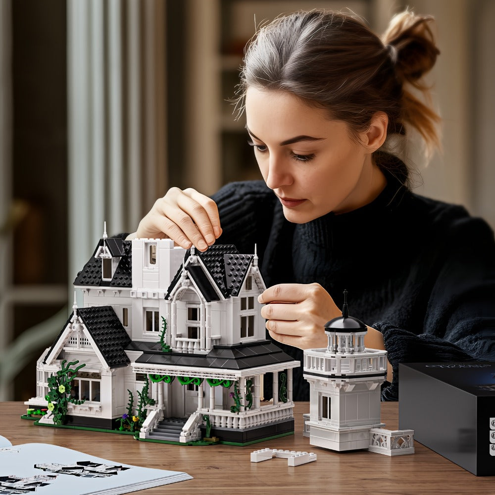 1877-Piece Victorian-Style House Building Block Set