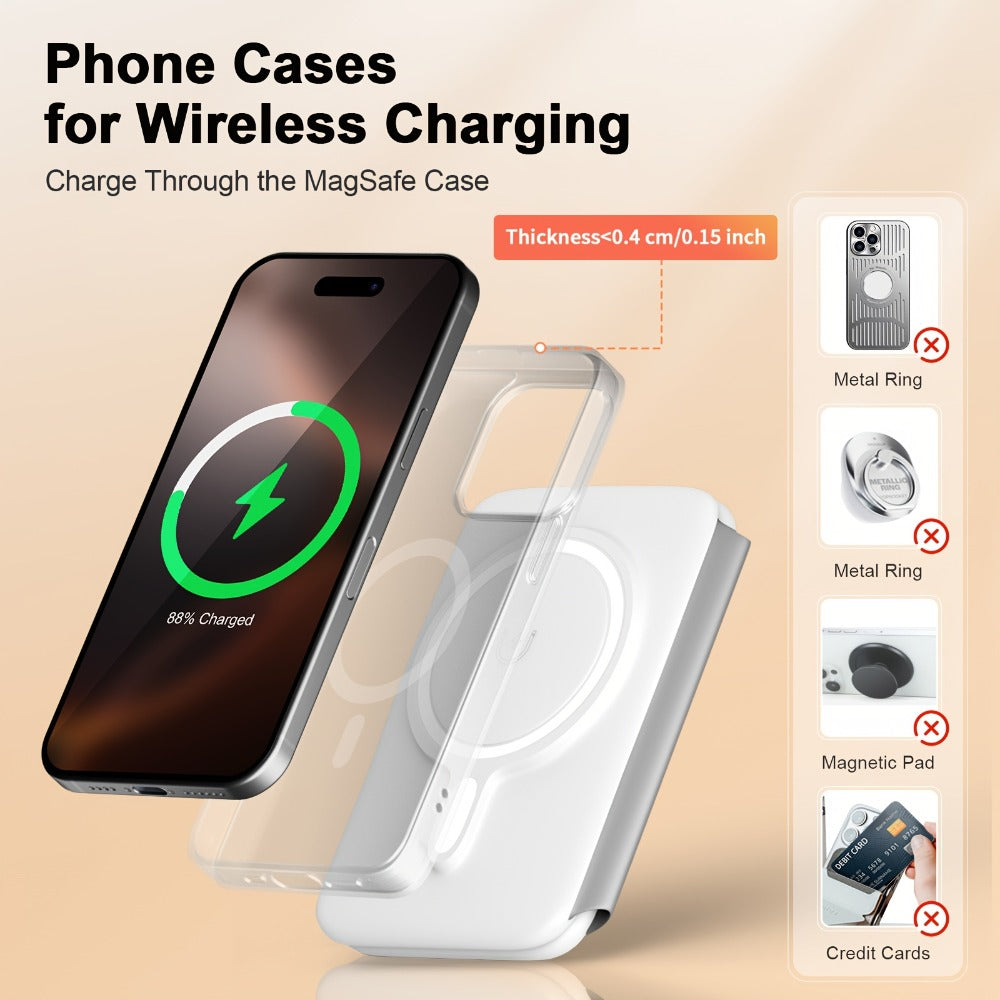 3-in-1 Wireless Charging Station Foldable 15W Fast Charge, Charges iPhone 16 15 14 13 12 Pro Max + Apple Watch Ultra 2 Series 9 8 7 6 5 4 3 2 1 + AirPods 3 2 Pro Simultaneously – Portable Travel Charger
