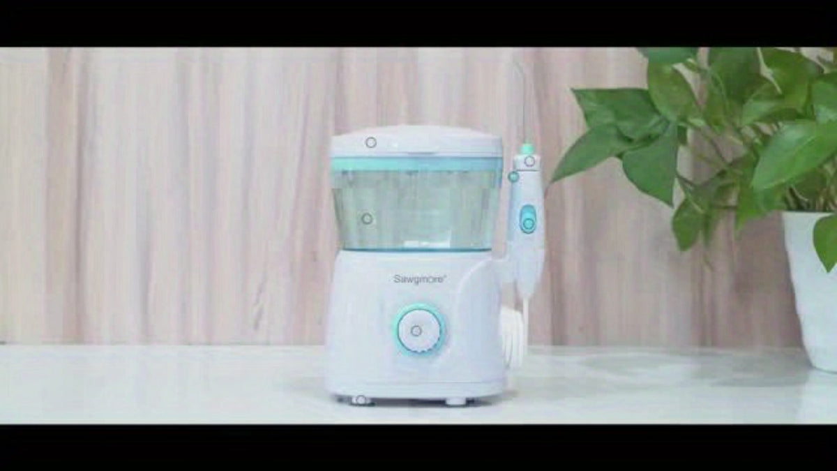 Desktop Water Flosser for Family Adults Kids 20oz Large Tank 10 Adjustable Pressure Levels 8 Nozzles Professional Oral Irrigator Electric Teeth Cleaner for Braces Implants Gum Health Home Use White