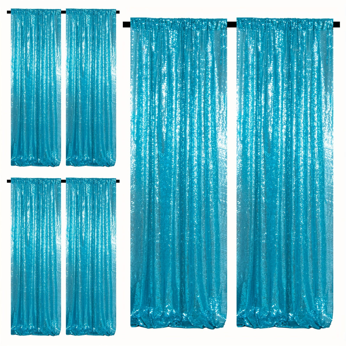 Sequin Backdrop Curtains 2FTx8FT Glitter Photography Background Panels for Party Wedding Birthday Stage Decoration Gold Yellow Shimmer Curtain Set 4 6 10 Panels Available