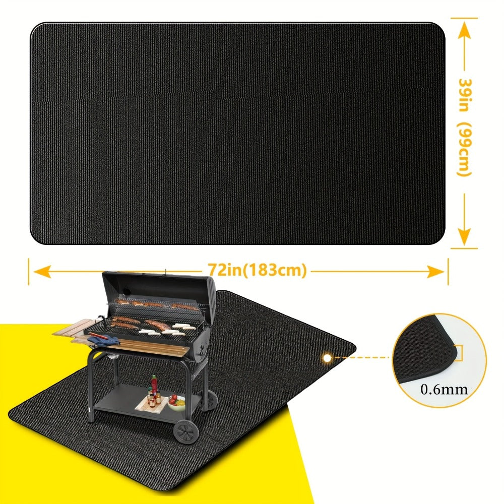 Grill Mat Fire Resistant BBQ Pad – Oversized Under Grill Mat 2000°F Heat Resistant, Waterproof Oil-Resistant Deck Protector for Outdoor Grilling, Fireplace & Fire Pit – 60x48, 72x39, 76x51 Inches