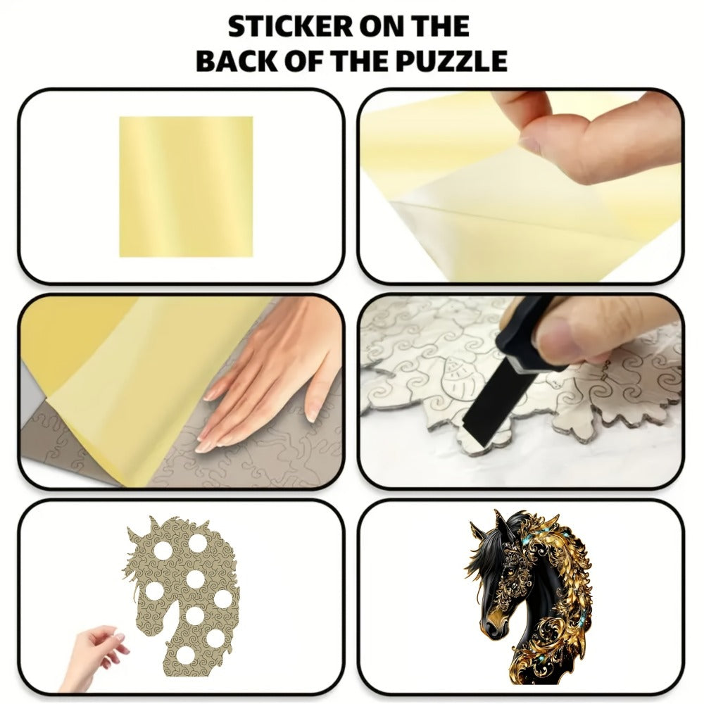 Horse-Shaped Jigsaw Puzzle in Mixed Colors, Three Size Options