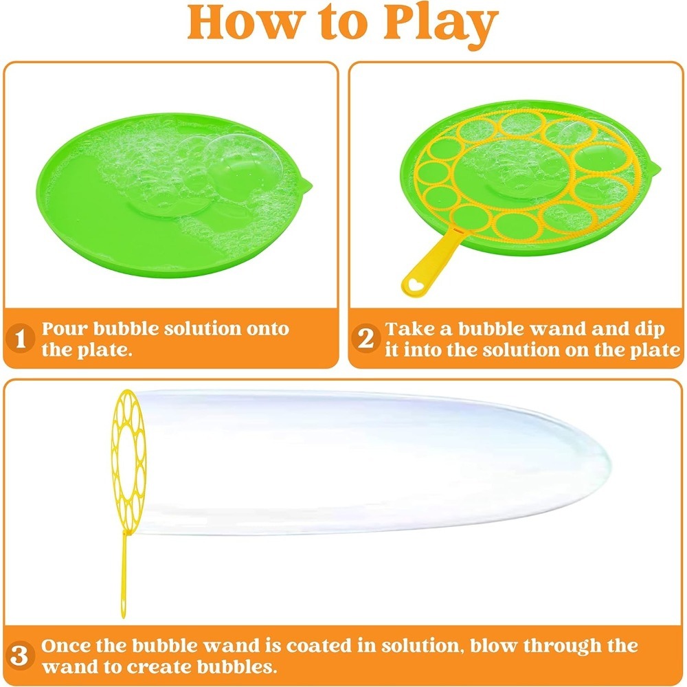 Giant Bubble Wands Set 18 Pieces – 3 Sizes with Tray & Concentrated Solution, Assorted Shapes Bulk Bubble Maker for Kids Outdoor Summer Play, Easter Party Favor Birthday Gift Wedding Activity