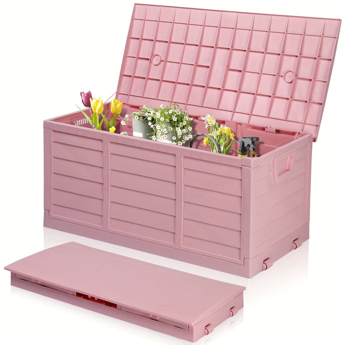 75 Gallon Deck Box with Wheels – 284L Resin Outdoor Storage Box Lockable Plastic Container for Patio, Pool & Garden, 110 lbs Capacity, Multiple Colors, Weatherproof Outdoor Storage Cabinet