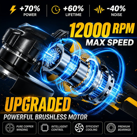 Cordless Angle Grinder with Tool-Only, One-Battery and Two-Battery Kit Options