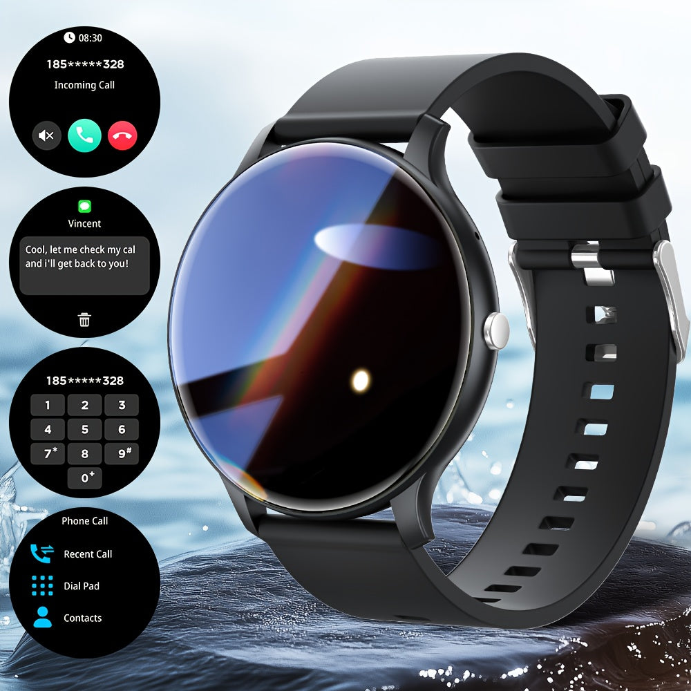 IP68 Waterproof Smartwatch 1.46" HD – 100+ Sport Modes, Wireless Calling, Music Control, Remote Camera, Sedentary Reminder – Unisex Fitness Tracker Black Silver Blue Pink