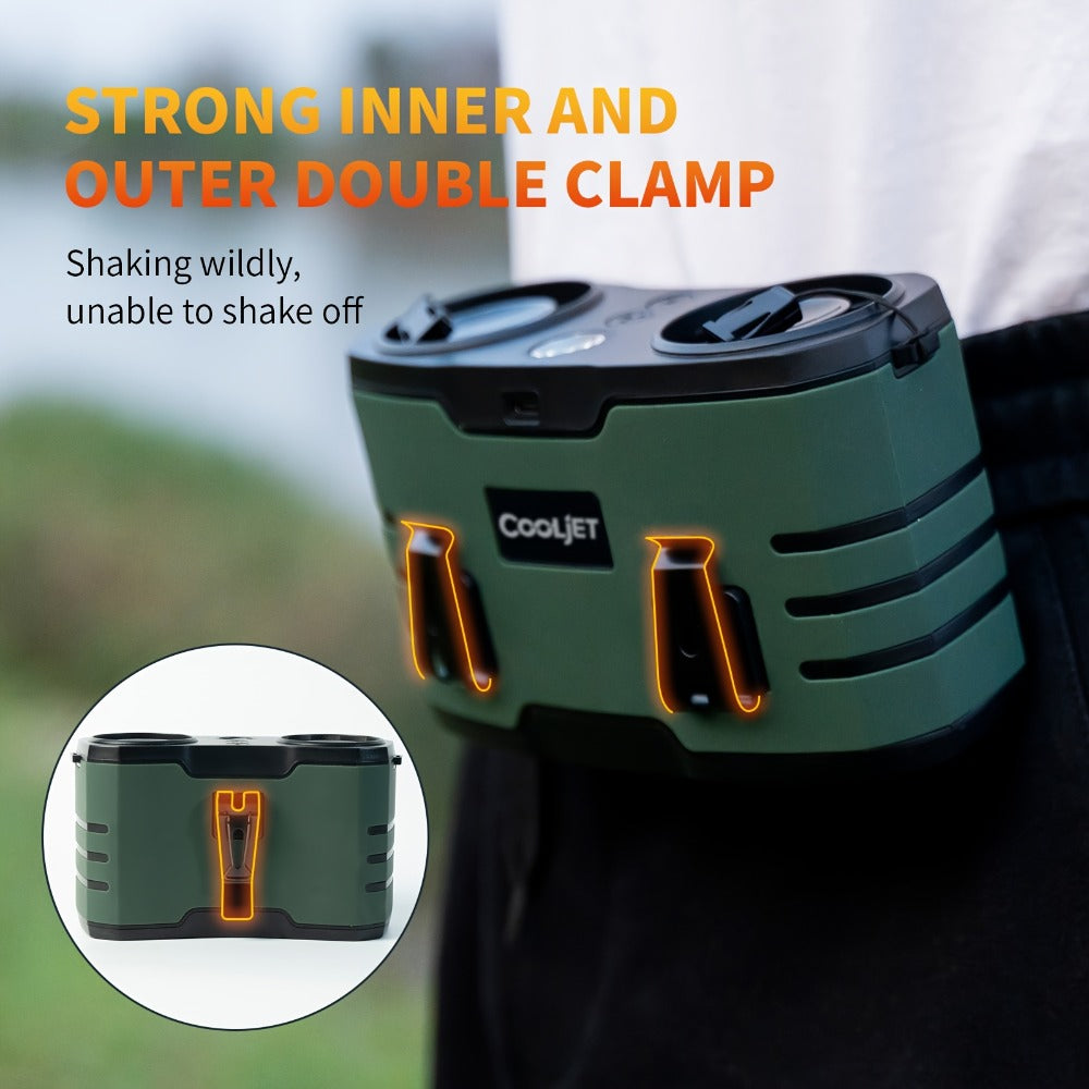 Portable Waist Fan 20000mAh – Dual Vent 7W Brushless Motor, 10 Speed Levels, 4 Wearing Modes, LED Digital Display, USB-C Charging, Wearable Neck & Waist Cooling Fan for Outdoor Camping Hiking Fishing