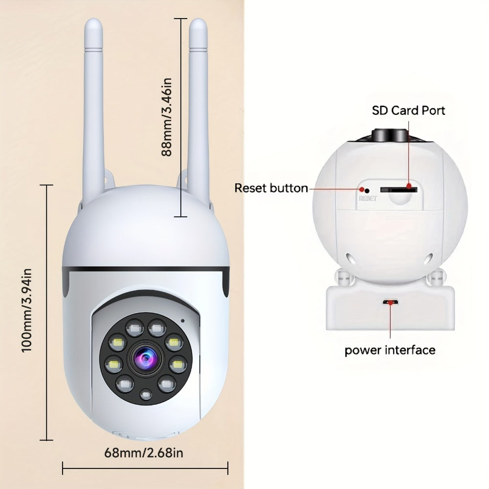 2-Pack Indoor Security Camera 2K QHD, Dual-Band 2.4/5GHz WiFi, 355° Pan PTZ, AI Motion Tracking, Full-Color Night Vision, Two-Way Audio, SD & Cloud Storage – Baby Monitor Pet Cam Home Surveillance