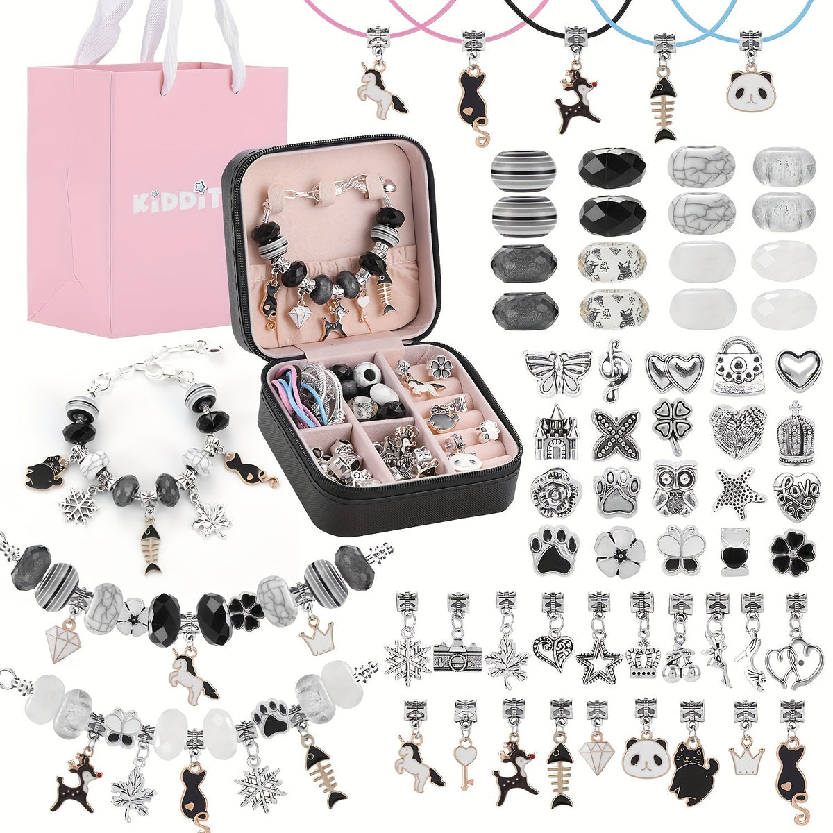 DIY Beaded Bracelet Making Kit, 7 Styles, Unicorn & Mermaid