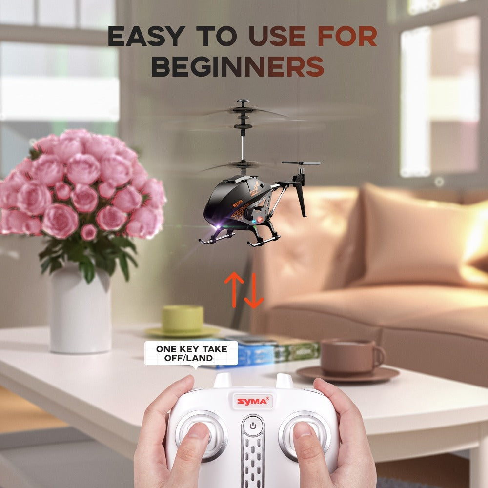 SYMA Q20 RC Helicopter for Kids, 3.5 Channel Altitude Hold with One-Key Takeoff, Black