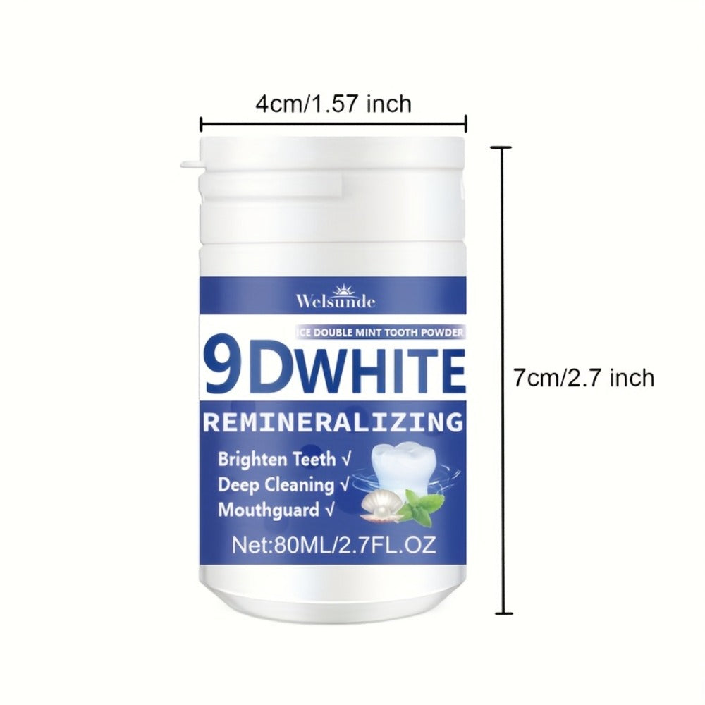Hydroxyapatite Tooth Powder 2-Pack Remineralizing Fluoride-Free Deep Cleaning Whitening Mint Toothpowder for Sensitive Teeth Enamel Repair Daily Oral Care Gift