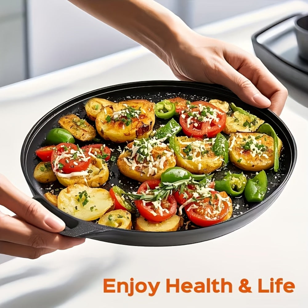 Pre-Seasoned Cast Iron Skillet Set 2 & 3 Piece – Non-Stick Durable Even-Heating Pan for Pizza, BBQ & Pancakes | Oven, Stovetop, Grill & Campfire Safe Versatile Home & Outdoor Cooking Cookware