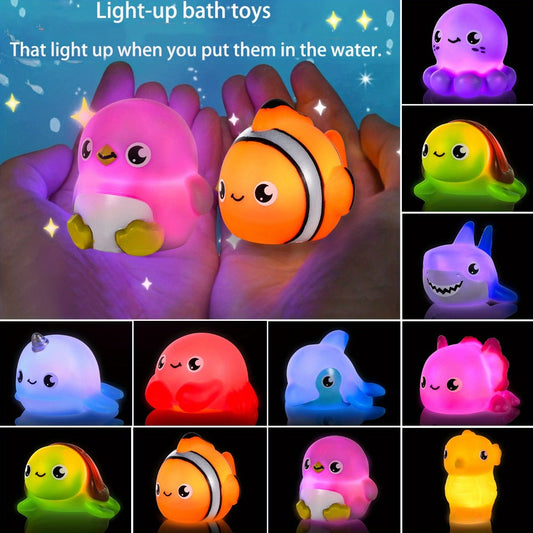 Sea Animal Light-Up Bath Toys with Color-Changing Water-Activated Lights