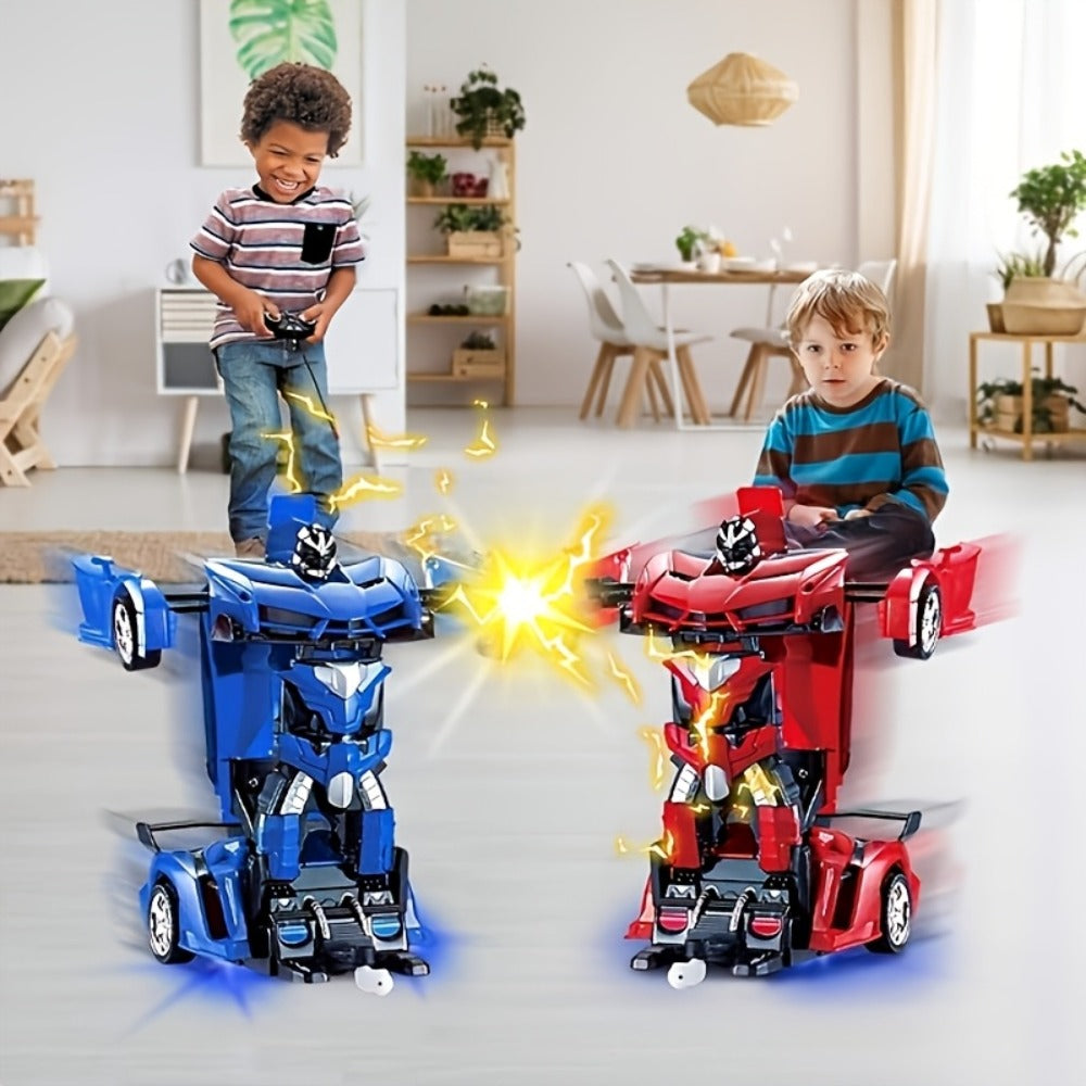 Transforming RC Robot Car, 1:18 Scale with LED Lights and 360° Drift