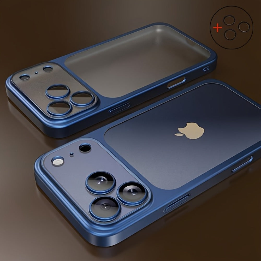 Matte Frosted Clear iPhone Case with Wireless Charging & Shockproof Lens Film for iPhone 17 16 15 14 13 12 Air Pro Max Plus – Anti-Fingerprint Slim Transparent Back Cover