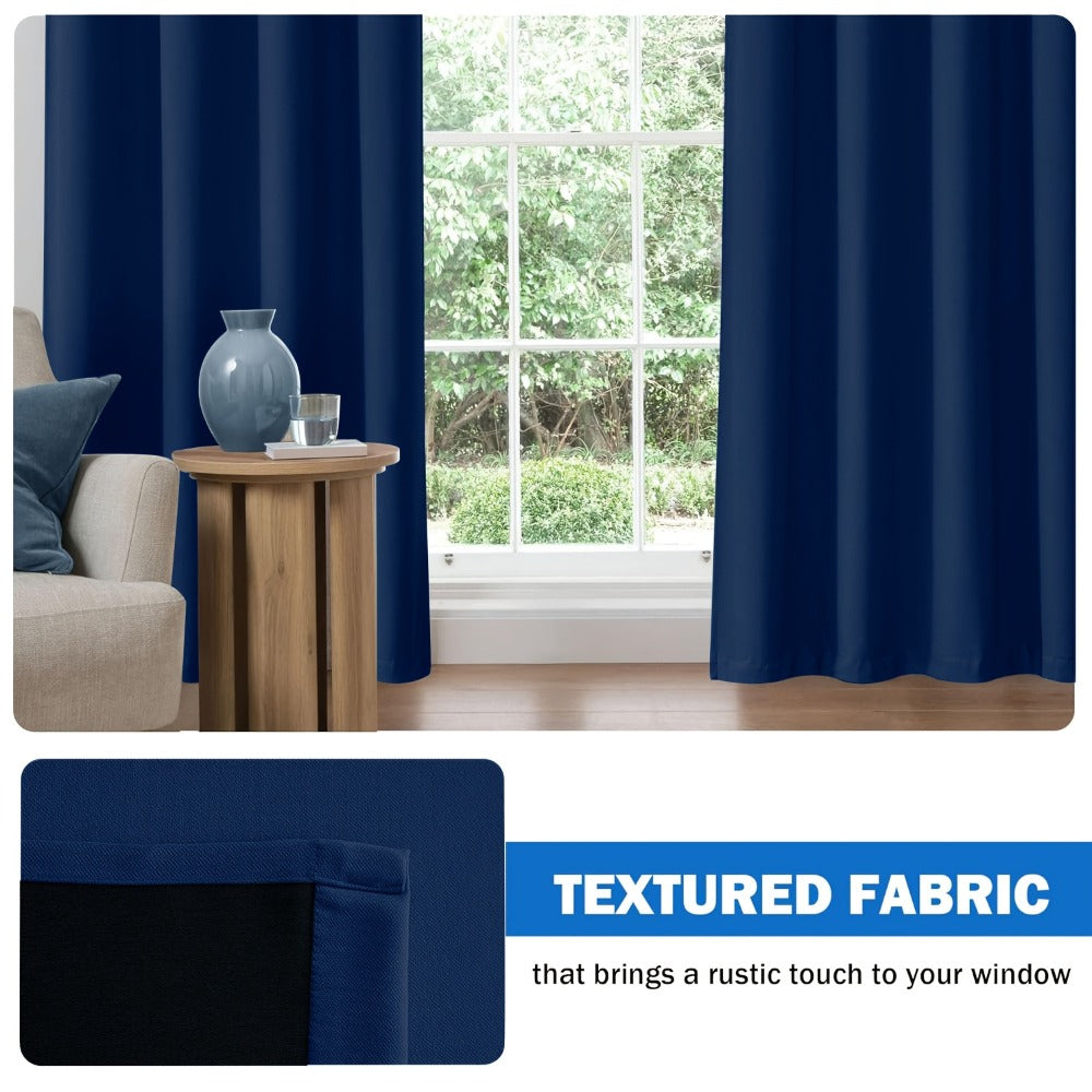 Blackout Curtains 4 Panels Thermal Insulated Room Darkening Drapes – Rod Pocket, Energy Saving, Solid Color for Bedroom & Living Room, 7 Colors & Multiple Sizes
