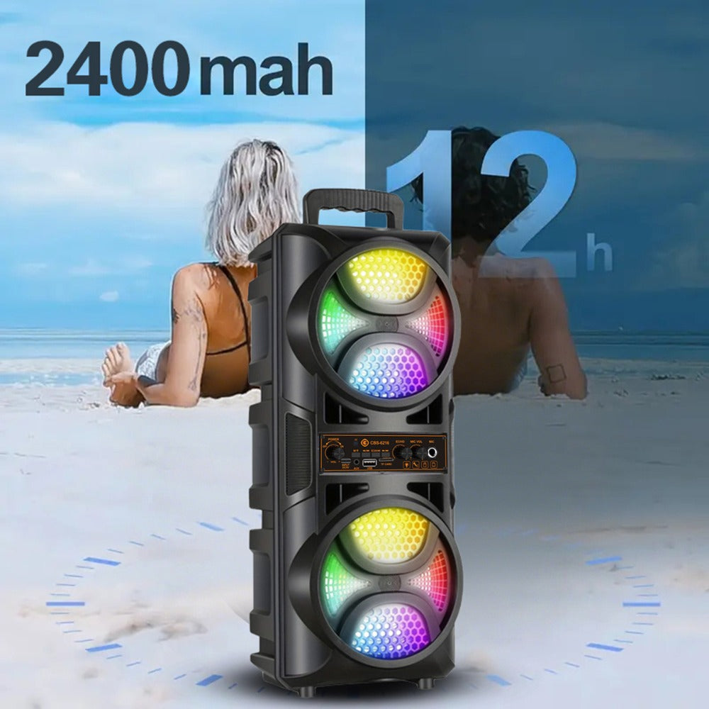 8000W Portable Karaoke Speaker with Subwoofer & Microphone, High-Power Wireless Bluetooth Audio System, TF/USB/AUX/TWS Support, Clear Loud Sound for Camping, Outdoor Parties, Indoor Dancing & Family Gatherings