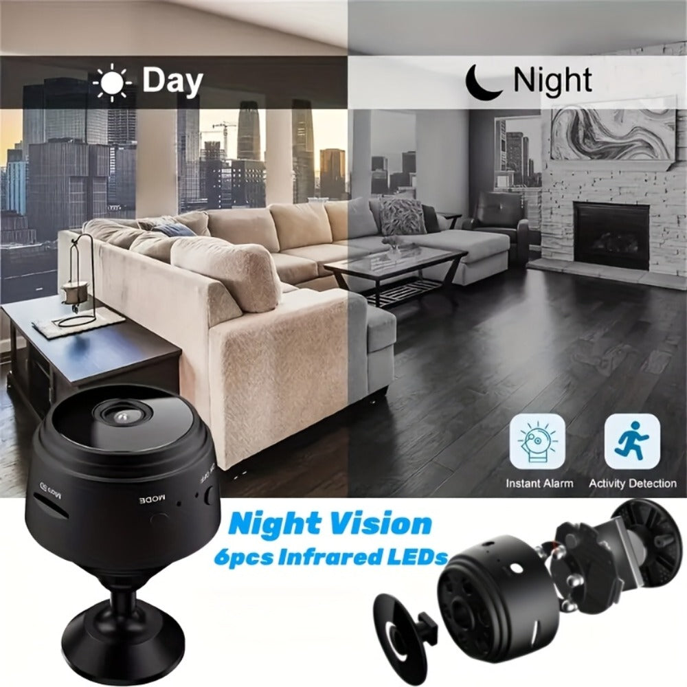 1080P Mini WiFi Security Camera 4 Pack with Night Vision & Motion Detection – 150° Rotation, Wide Angle, Indoor Compact Wireless Camera, Baby Pet Monitor, Cloud & SD Storage