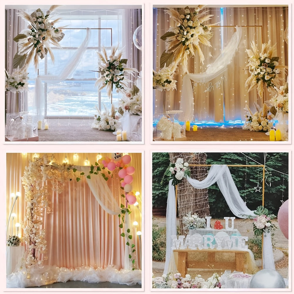 Balloon Arch Stand 8FT Round & Square Background Frame Reusable Event Decoration for Wedding Birthday Valentine's Day Party Christmas Garden Backdrop Photo Booth Decor