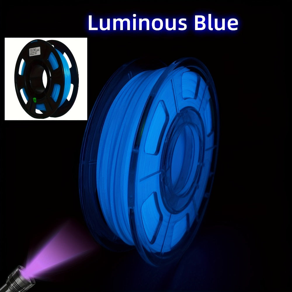 Glow in the Dark PLA Filament 1.75mm 200g – Luminous Phosphorescent 3D Printer Filament ±0.02mm Neatly Wound | Glow Blue & Glow Green PLA for FDM 3D Printers Cosplay Halloween Creative Prints