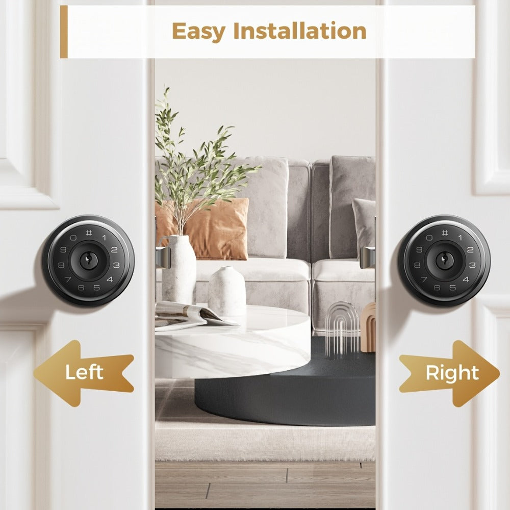 Arpha Smart Deadbolt Lock with Fingerprint Keypad & App Control - 4-in-1 Keyless Entry Door Lock, Auto-Lock, Passage & Privacy Mode, 50 Fingerprints & Codes, Zinc Alloy, Easy DIY Install