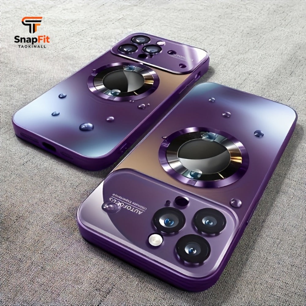 Titanium Matte iPhone Case Magnetic Wireless Charging Shockproof Glass Lens Cover for iPhone 17 Pro Max 17 Pro 17 Air 17 16 Pro Max 16 Pro 16 Plus 16 15 Pro Max 15 Pro 15 Plus 15 14 Pro Max 14 Pro 14 Plus 14